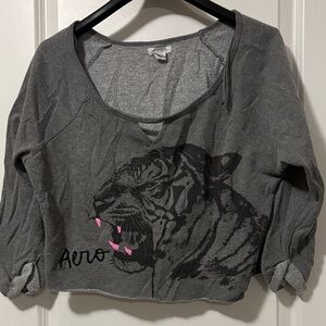 Aero Gray Tiger Print Women's Sweatshirt